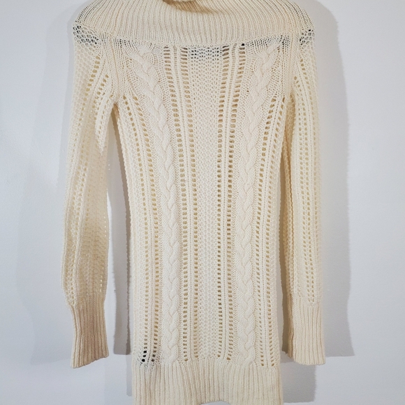 Club Monaco Sweater Cowl Neck Ivory Knit Wool Alpaca Blend XS- Small TP - Picture 3 of 6